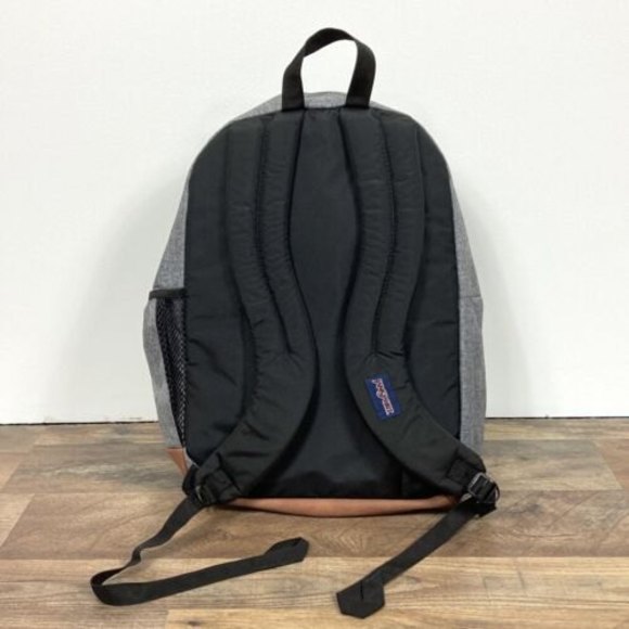 JanSport Cool Student Grey Letterman Poly One Size Backpack - Picture 2 of 12